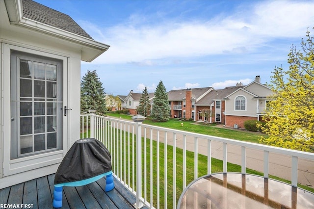 balcony with a residential view