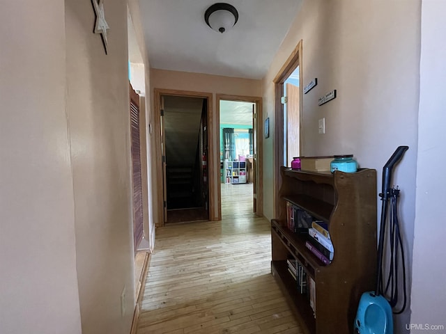 hall featuring light wood-style flooring