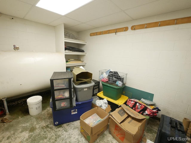 storage area featuring heating fuel