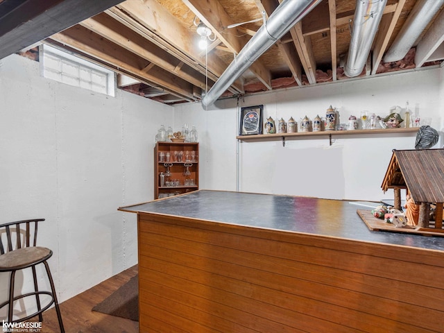 basement featuring a dry bar