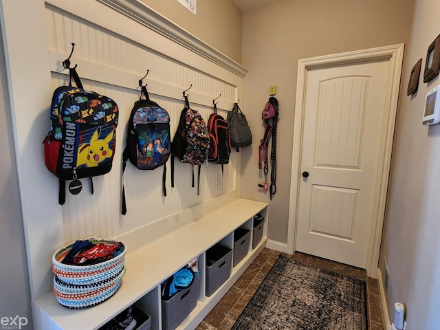 mudroom with baseboards