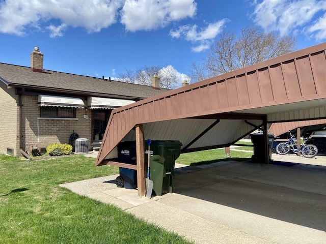 view of car parking featuring a carport