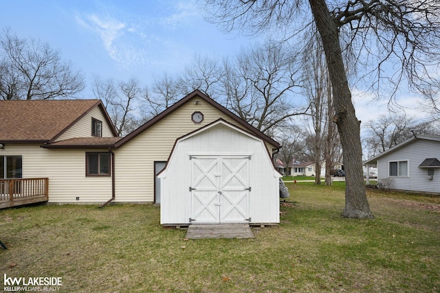 view of shed