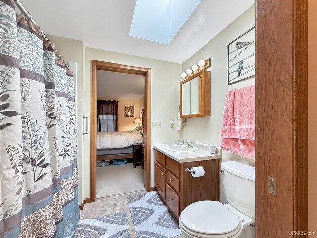 2709 W 6th Ave, Gladstone, MI 49837 - full bath with a skylight, ensuite bathroom, vanity, and toilet