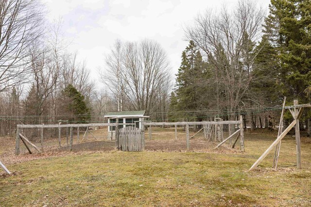 view of yard with fence