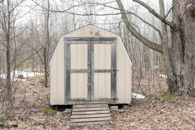 view of shed