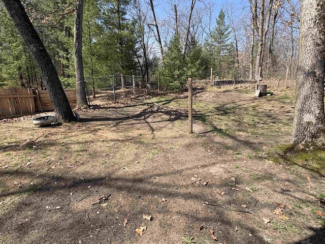 view of yard with fence