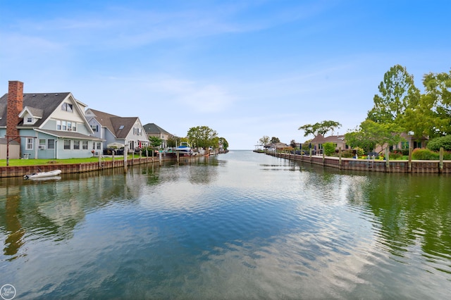 property view of water with a residential view