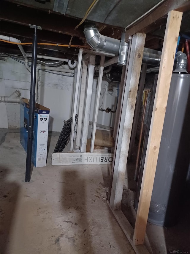 view of unfinished below grade area