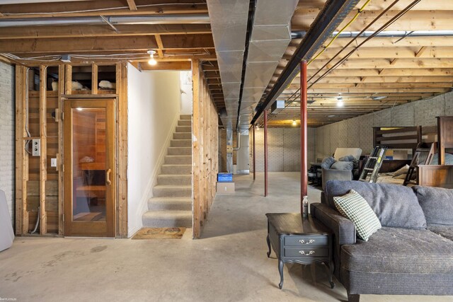 12562 White Tail Dr, Davisburg, MI 48350 - unfinished basement with stairway