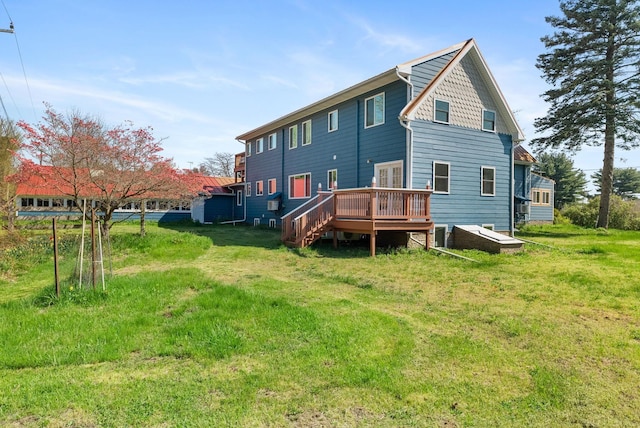 4358 Lakeshore Rd, Lexington, MI 48450 - back of property with a yard and a wooden deck
