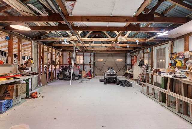 4358 Lakeshore Rd, Lexington, MI 48450 - garage featuring a workshop area
