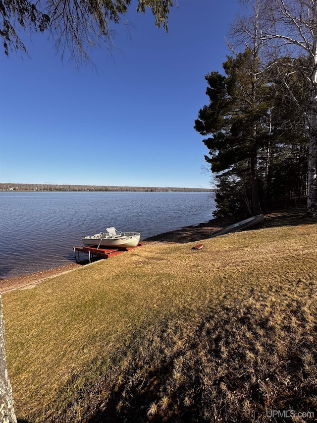 view of water feature featuring a boat dock