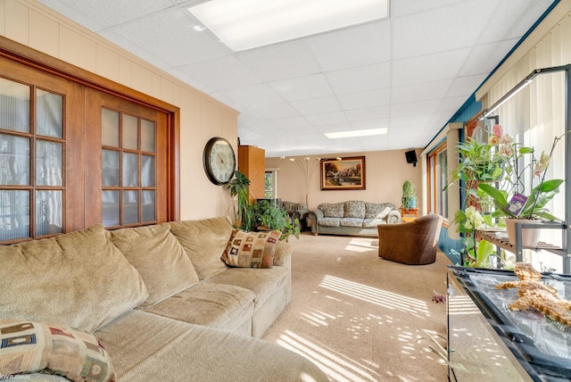1121 S Lakeshore Rd, Carsonville, MI 48419 - carpeted living area featuring a paneled ceiling