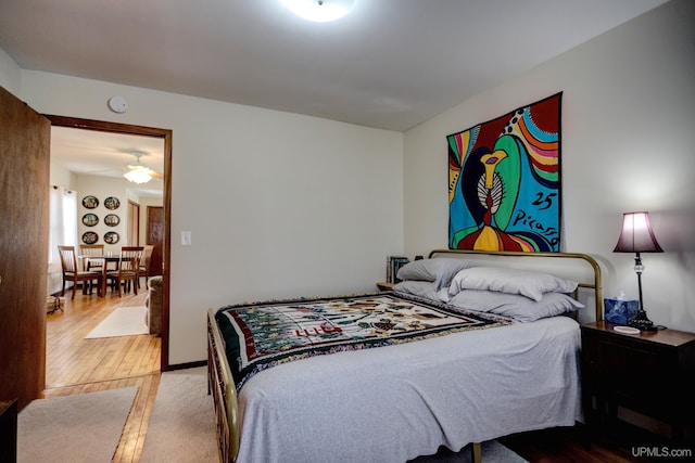bedroom featuring wood-type flooring