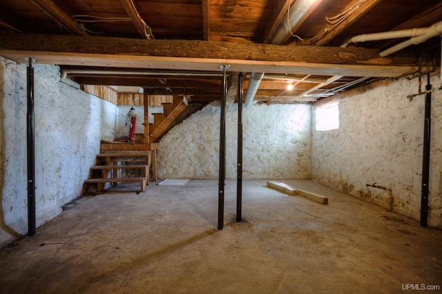 below grade area with stairs