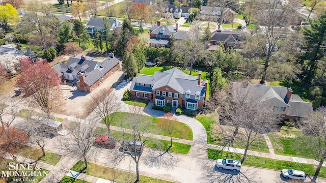 aerial view with a residential view