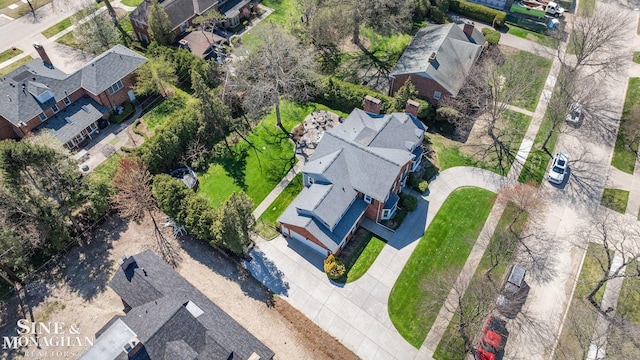 drone / aerial view with a residential view