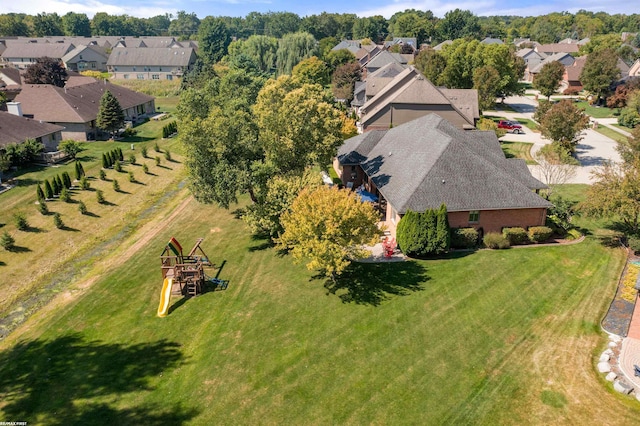 aerial view featuring a residential view