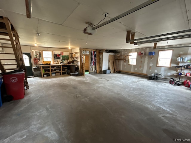 garage featuring a garage door opener