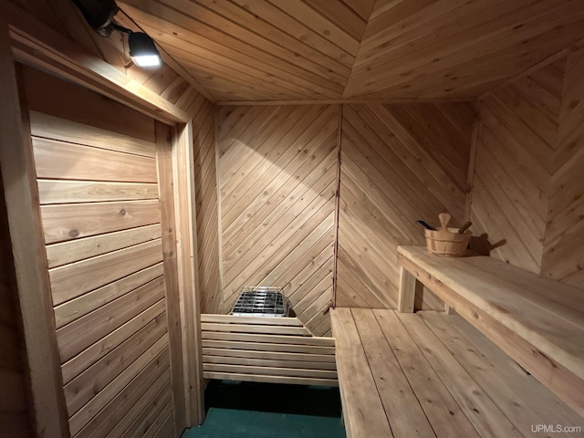 view of sauna