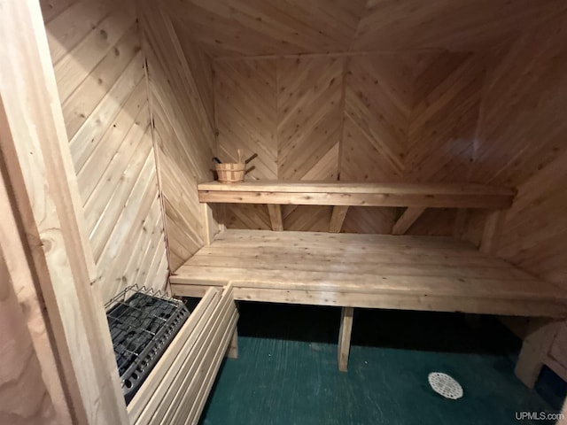 view of sauna