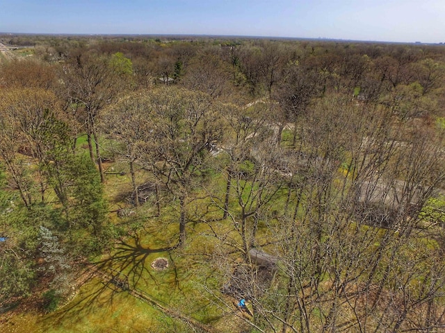 aerial view featuring a forest view