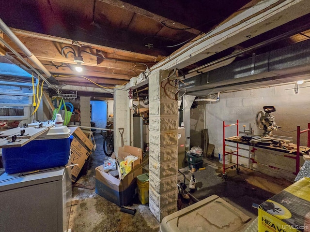 unfinished below grade area with heating unit