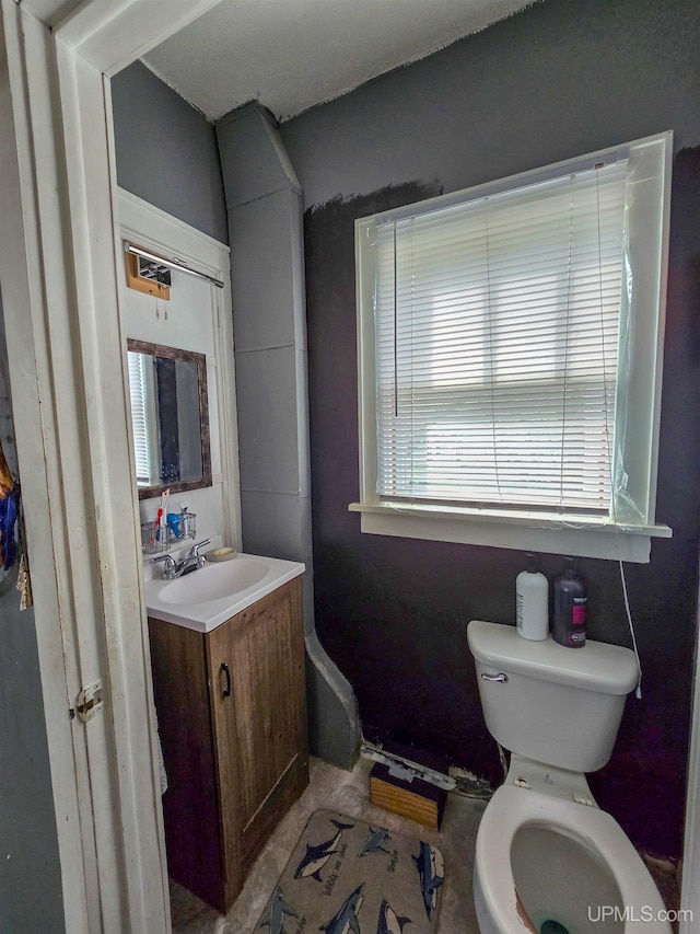 bathroom with toilet and vanity