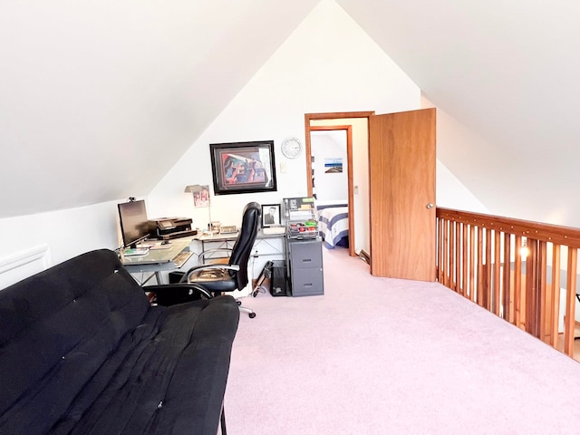 5421 Andrew St, Harrison, MI 48625 - carpeted office space featuring vaulted ceiling