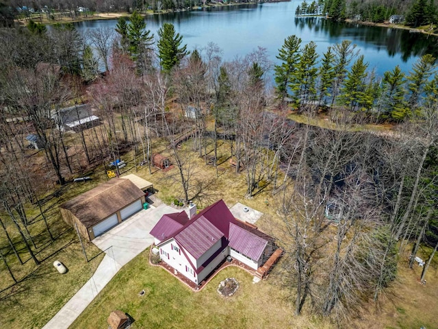 5421 Andrew St, Harrison, MI 48625 - view from above of property featuring a nearby body of water