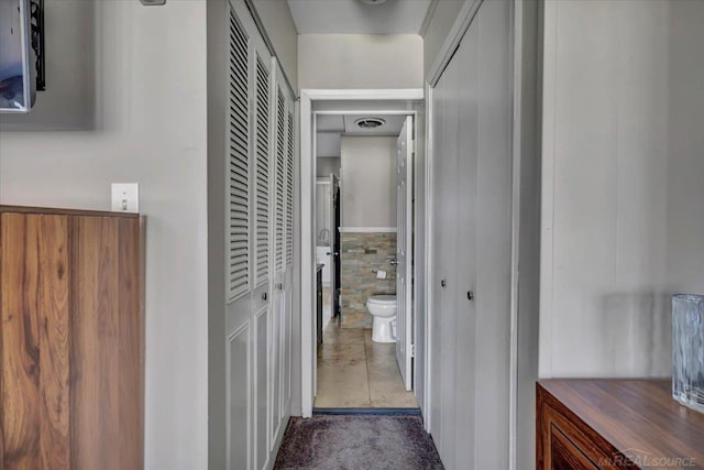 29094 Herbert St, Madison Heights, MI 48071 - hall featuring carpet and tile walls