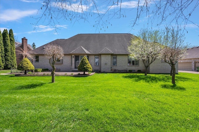 15113 Totten Pl, Shelby Twp, MI 48315 - ranch-style home with a front lawn