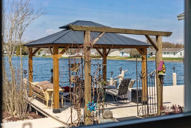 dock area with a water view and central AC