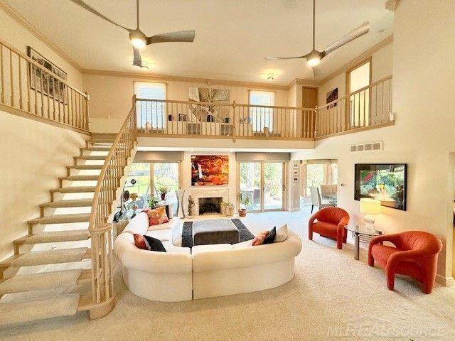 interior space featuring visible vents and stairs