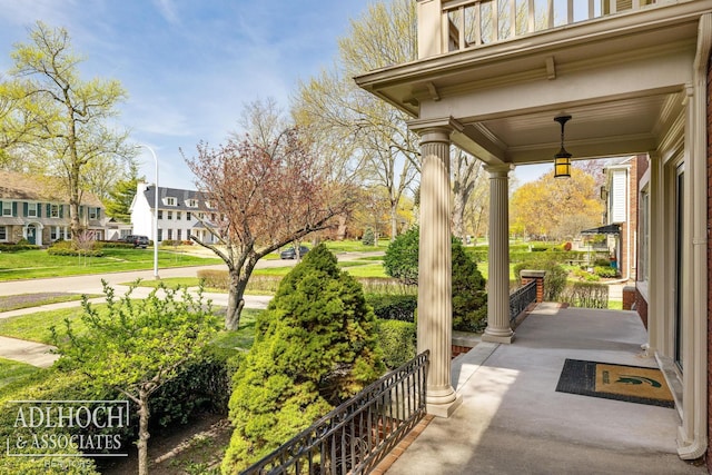exterior space with covered porch