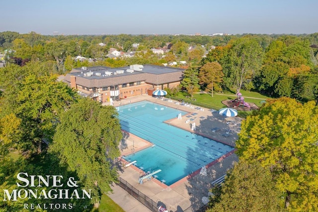birds eye view of property