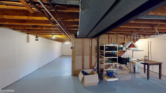 view of unfinished below grade area