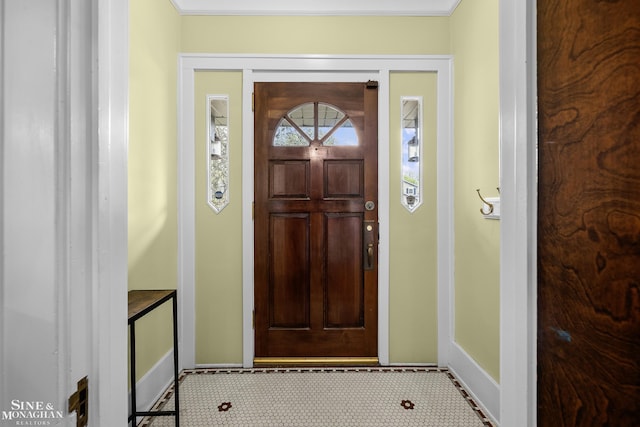 foyer with baseboards