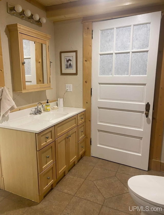 bathroom with toilet and vanity