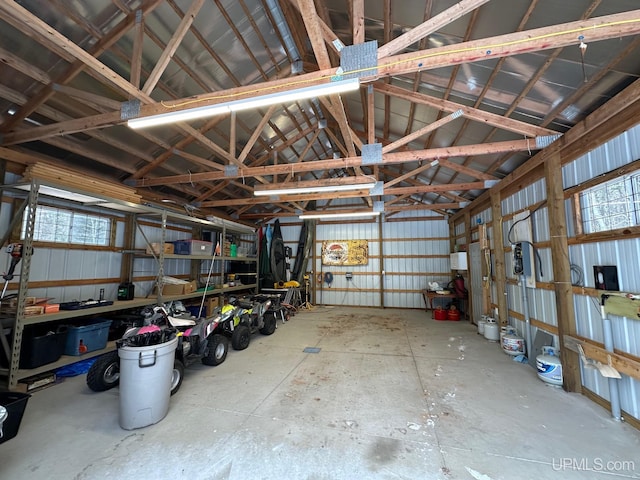 garage featuring metal wall