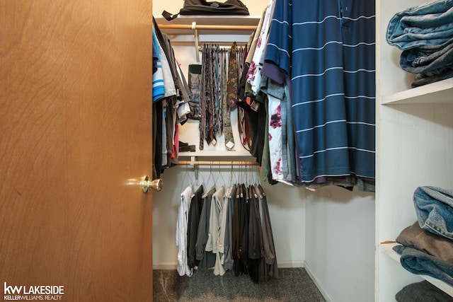 walk in closet featuring carpet