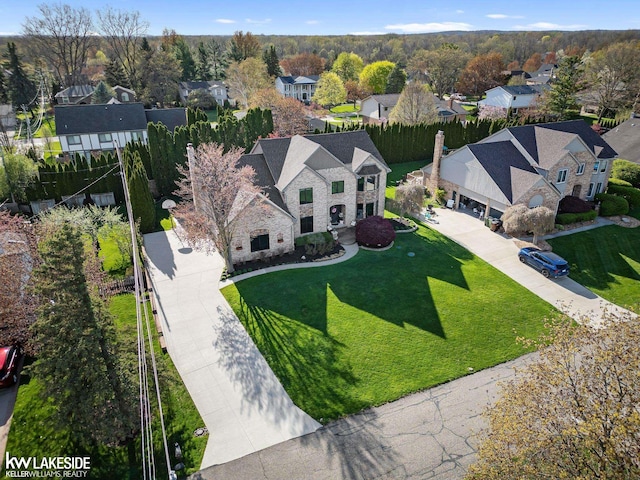 drone / aerial view with a residential view