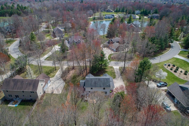 drone / aerial view with a residential view