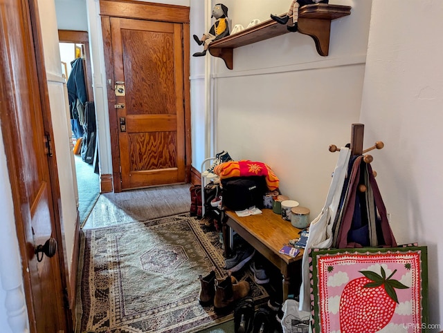 interior space with wood finished floors