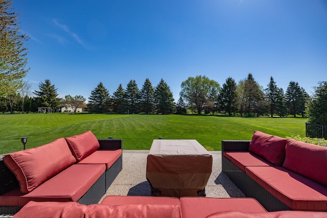 view of patio with outdoor lounge area
