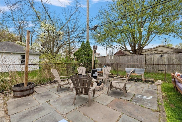 view of patio featuring a fenced backyard