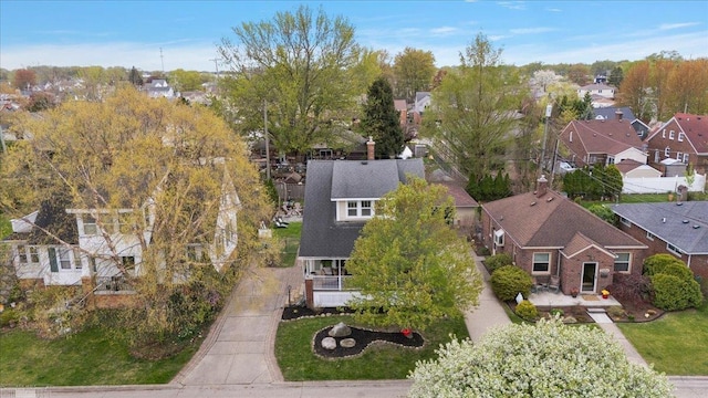 drone / aerial view with a residential view