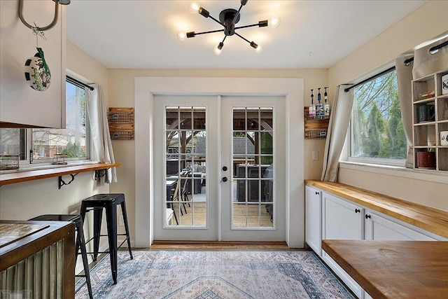 doorway to outside with a healthy amount of sunlight and french doors