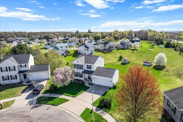 drone / aerial view featuring a residential view